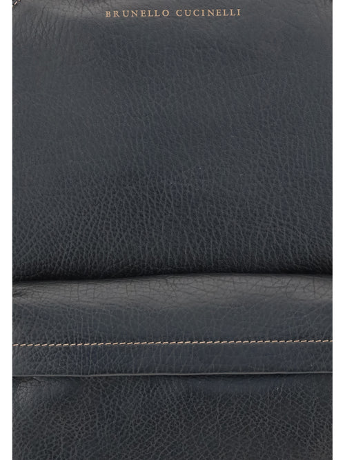 Brunello Cucinelli Leather Travel Backpack - Black