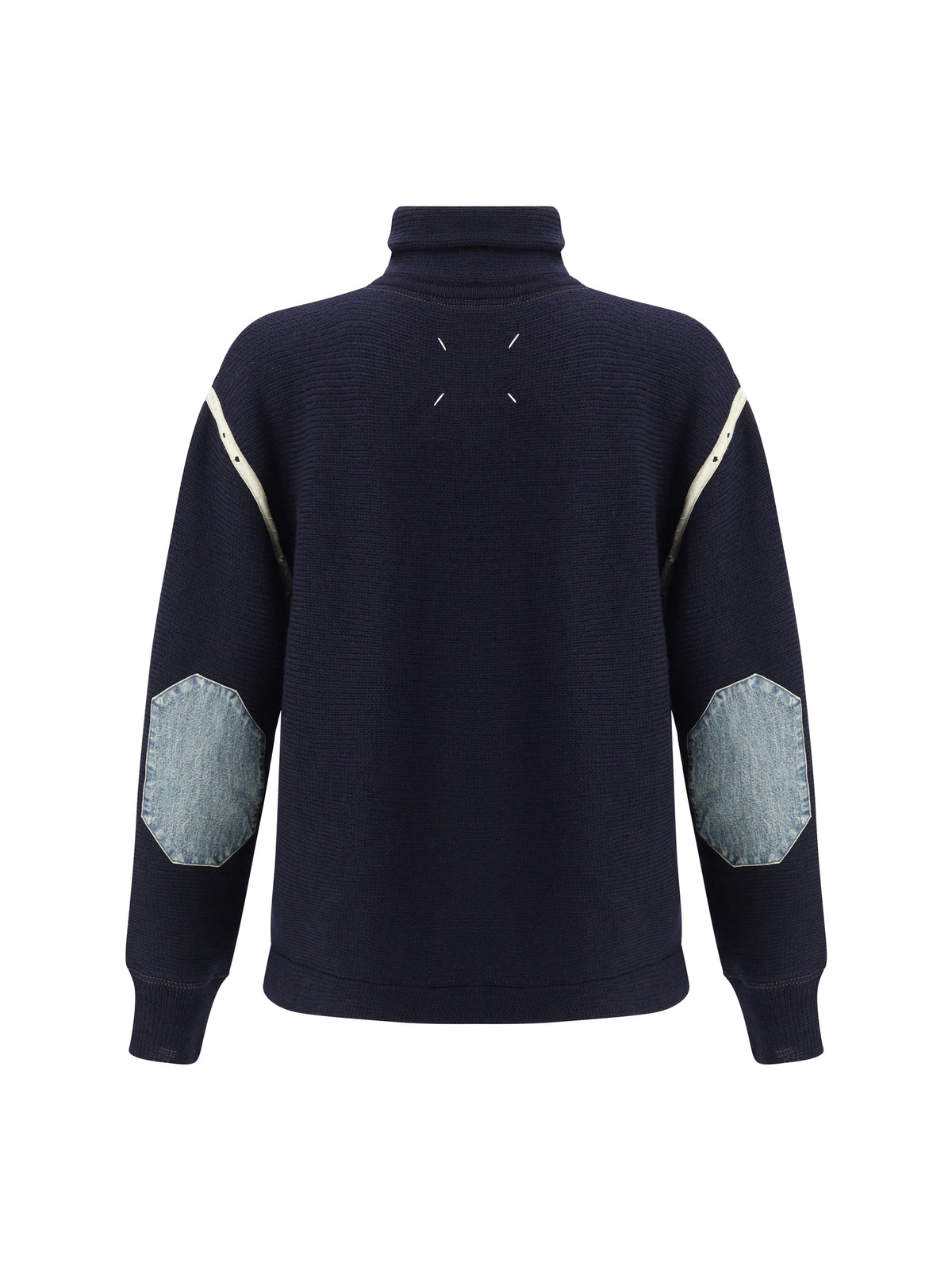 Maison Margiela Wool half-zip high-neck - Navy
