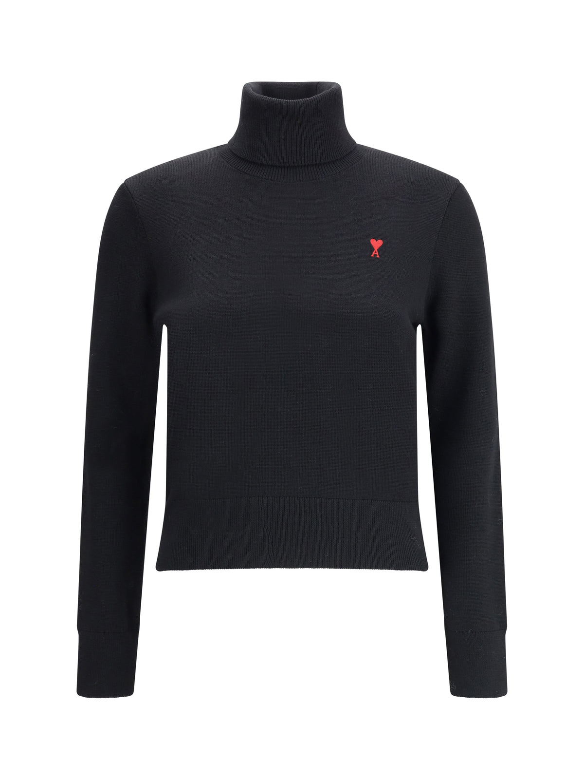Ami Paris Ami De Coeur turtleneck Sweater - Noir/Rouge