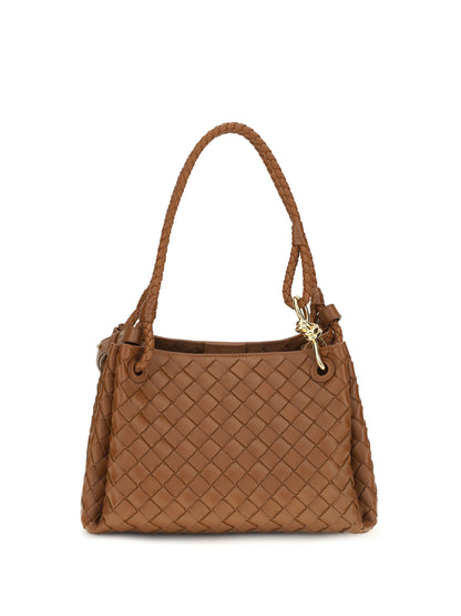 Bottega Veneta Intrecciato Shoulder Bag - Tannin-Muse Brass