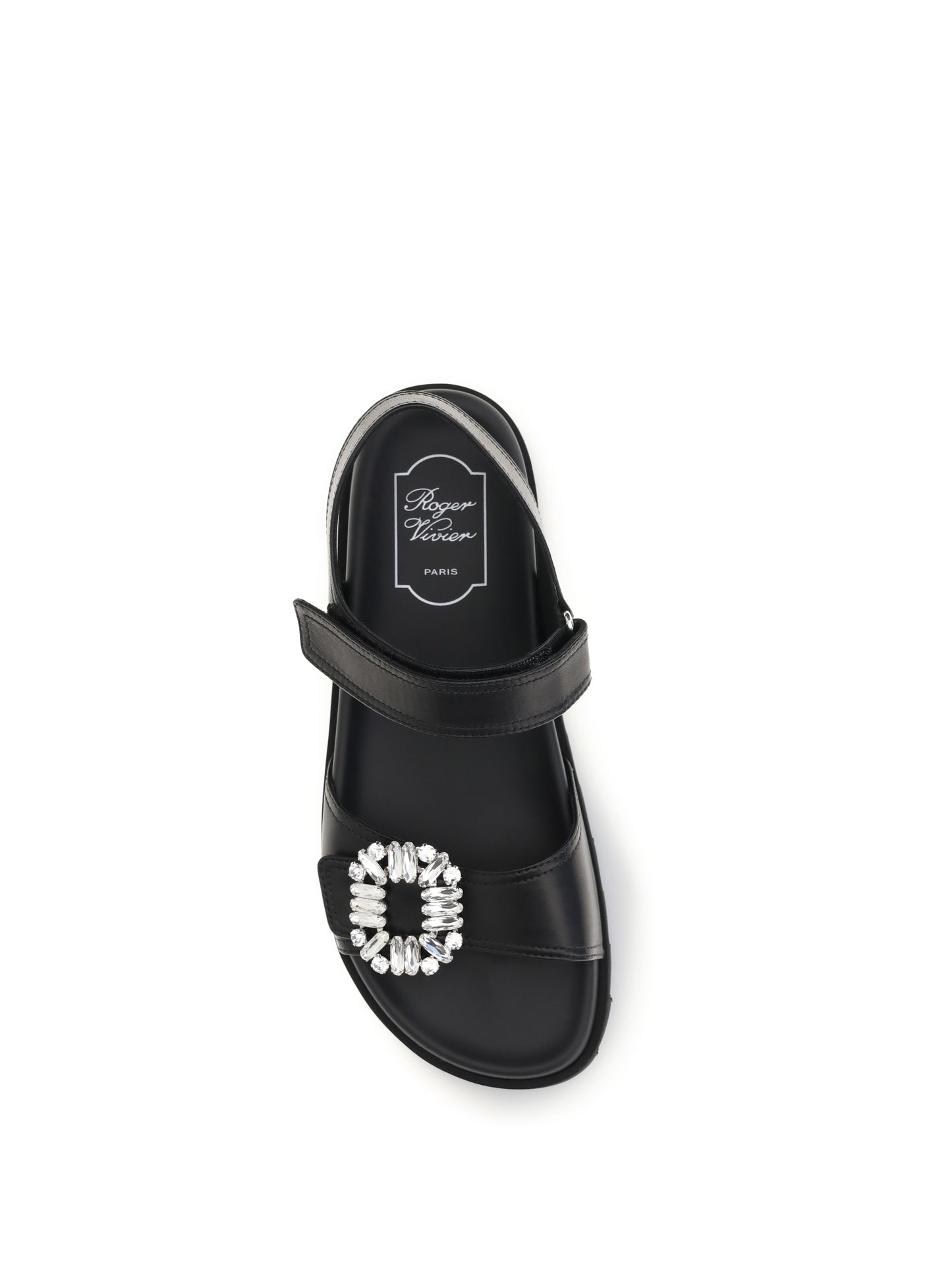 ROGER VIVIER Leather Sandals with crystal buckle