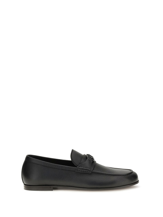 Valentino Garavani VLogo Signature Loafers in deer leather - Black