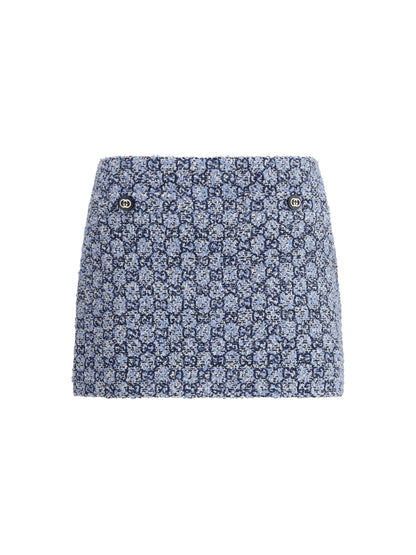 Gucci GG Tweed Skirt - Blue/Azure/Mc