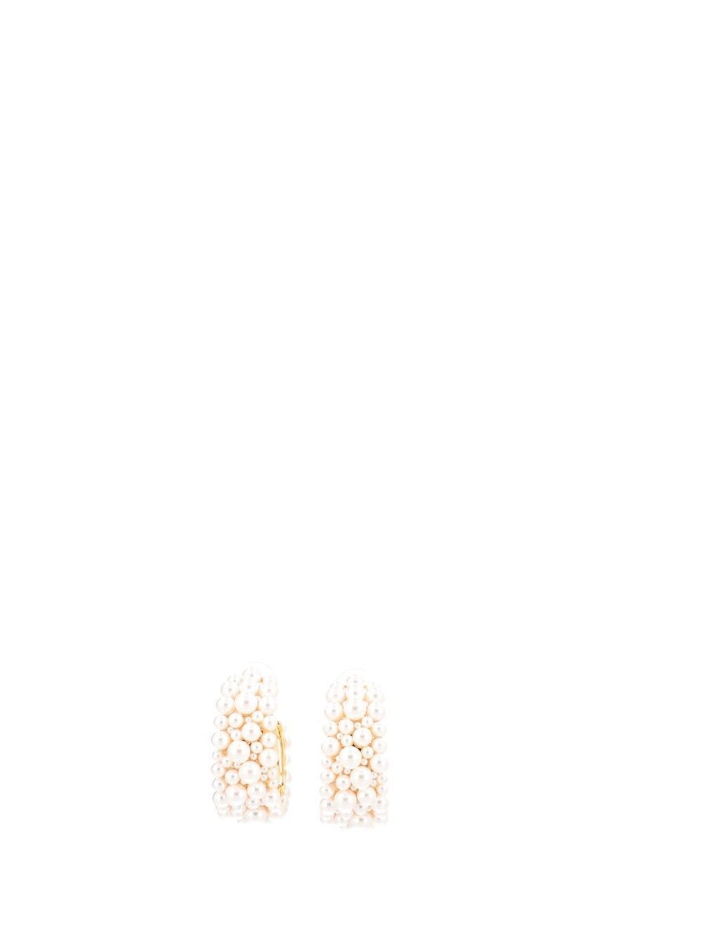 Self-Portrait Pearl Hoop Earrings - Gold