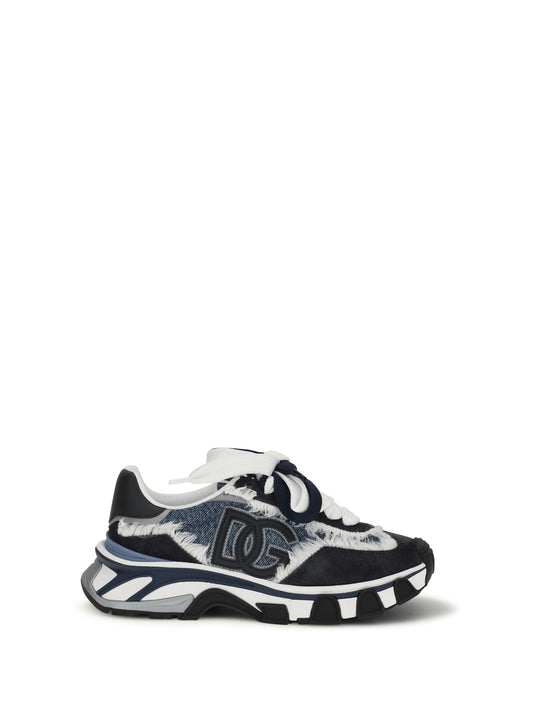 DOLCE & GABBANA Leather and denim Sneakers