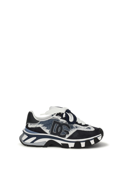 DOLCE & GABBANA Leather and denim Sneakers