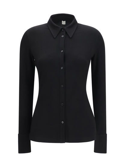 Toteme Viscose Shirt with high cuffs - Black