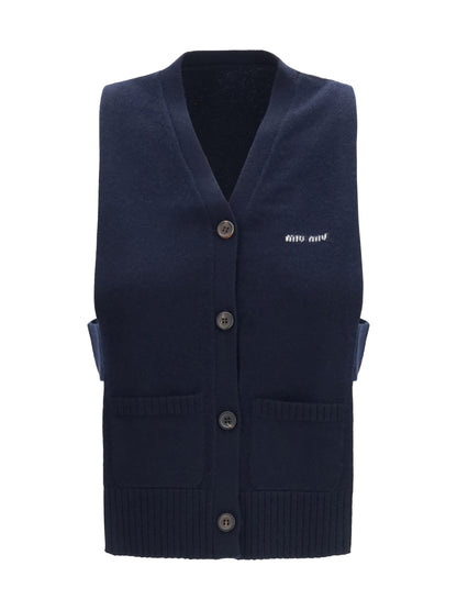 Miu Miu Cashmere cardigan Vest - Bleu