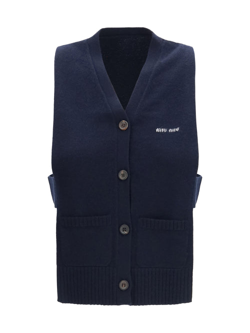 Miu Miu Cashmere cardigan Vest - Bleu