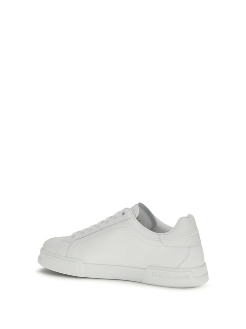 Dolce & Gabbana Leather Sneakers - White Ottico