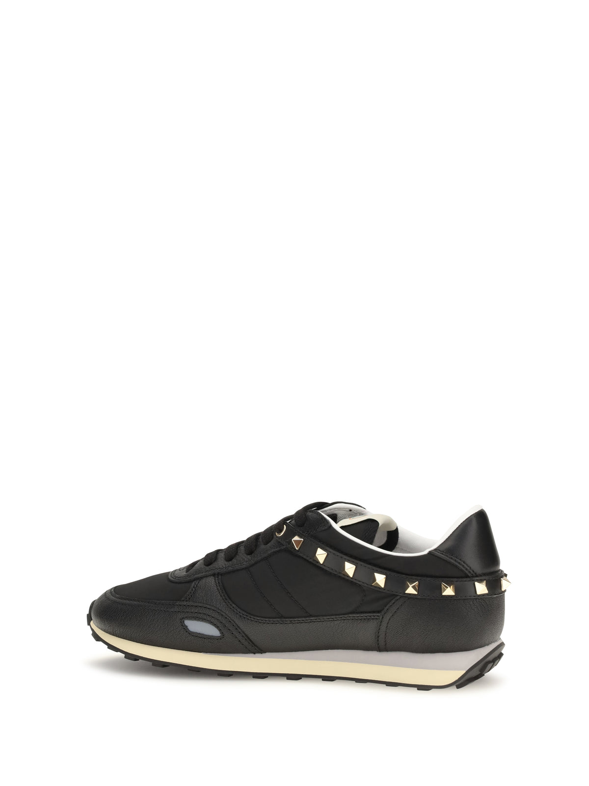 Valentino Garavani Stud Up Sneakers in leather and nylon - Black/Black/Black/Black/Grey/P.Grey