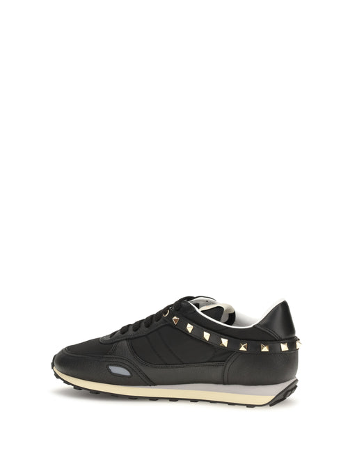 Valentino Garavani Stud Up Sneakers in leather and nylon - Black/Black/Black/Black/Grey/P.Grey