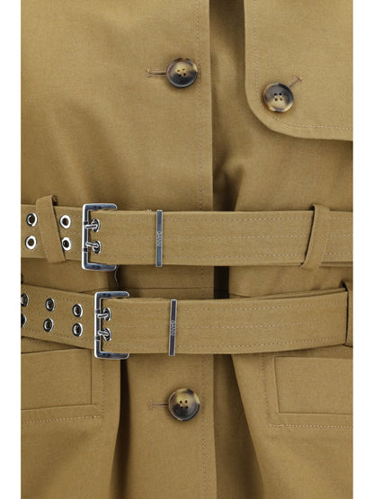 Ganni Canvas Jacket with double belt - Ermine