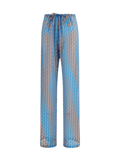 Dries Van Noten Striped Pants - Turquoise
