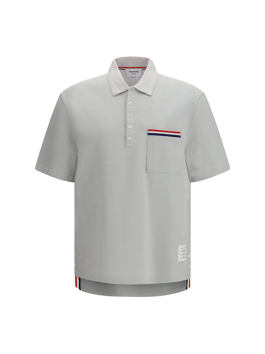 THOM BROWNE Short-sleeve Polo with chest pocket