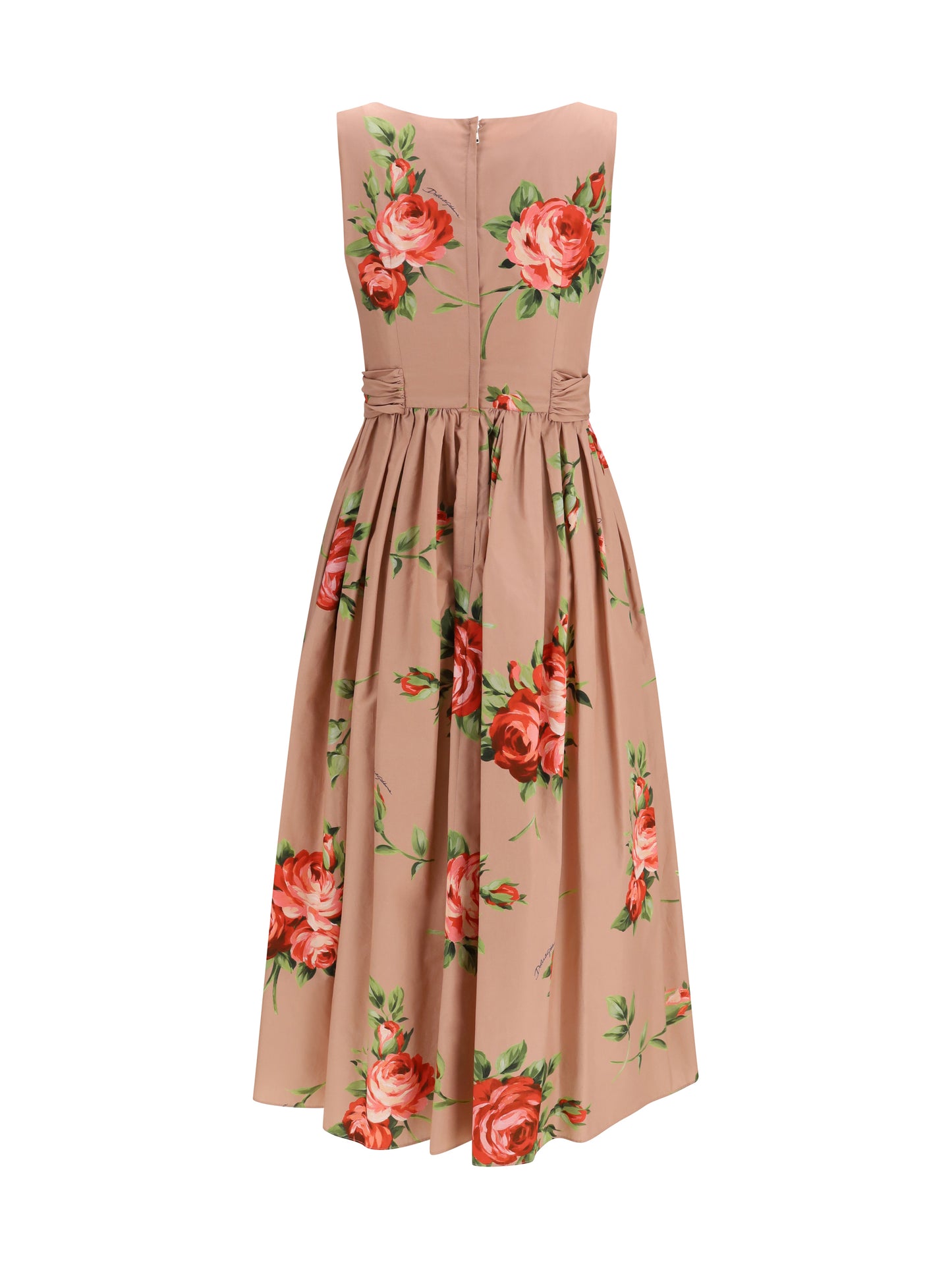 DOLCE & GABBANA Cotton Dress with rose bouquet print
