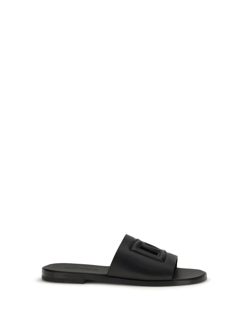 Dolce & Gabbana Embossed logo Sandals - Black