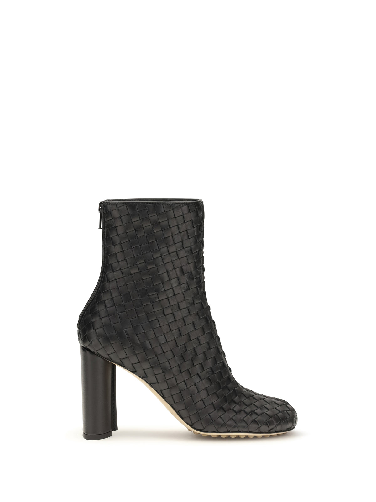 Bottega Veneta Cherry Intrecciato Ankle Boots - Black