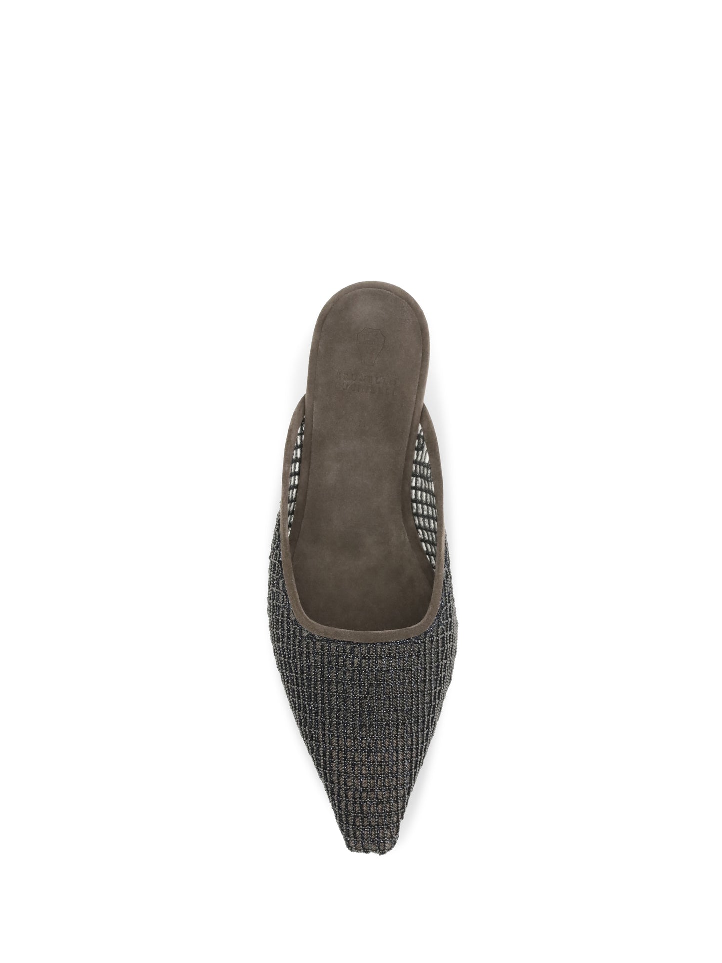BRUNELLO CUCINELLI Suede Ballerinas with embellished net embroidery