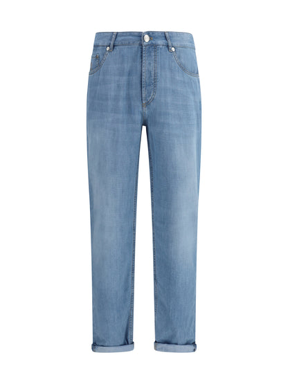 BRUNELLO CUCINELLI Jeans in cotton with distressed effect