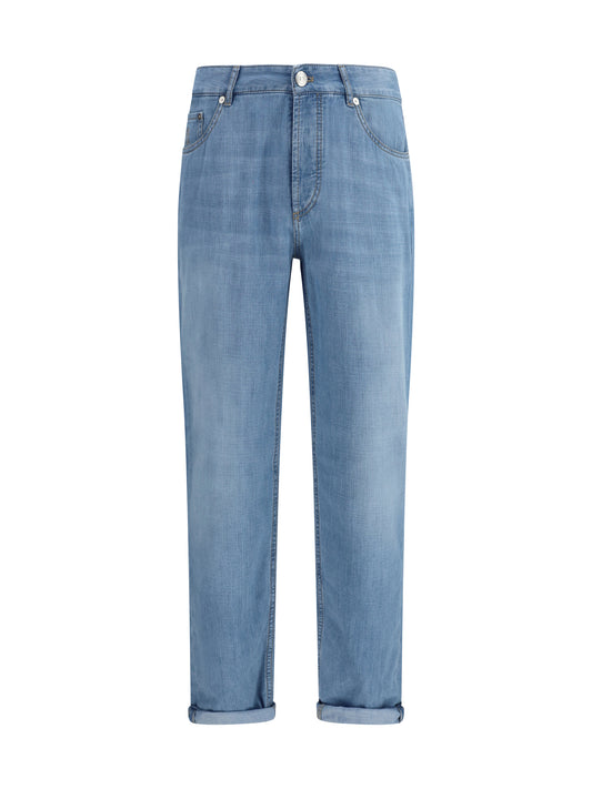 BRUNELLO CUCINELLI Jeans in cotton with distressed effect