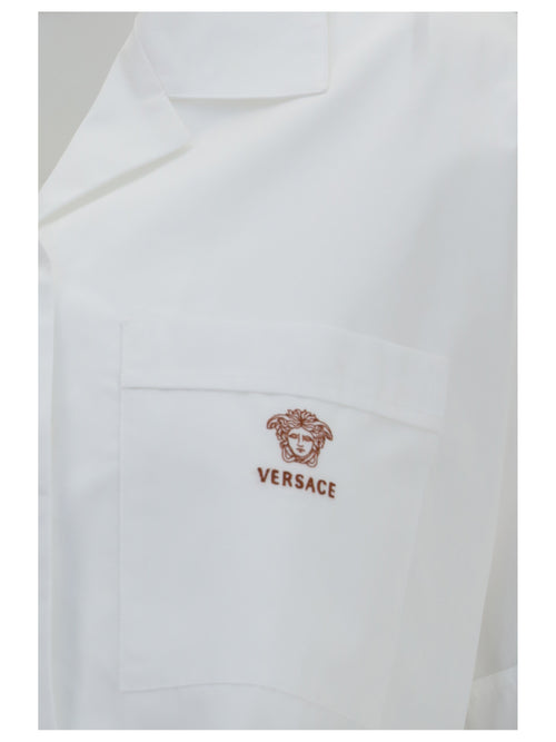 Versace Cropped cotton poplin Shirt - Optical White