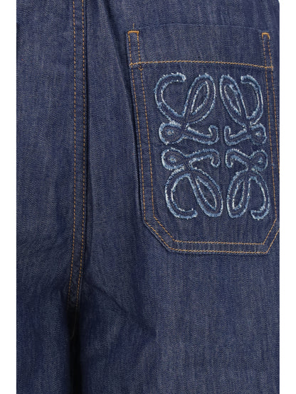 Loewe Cotton drawstring Pants - Denim Blue