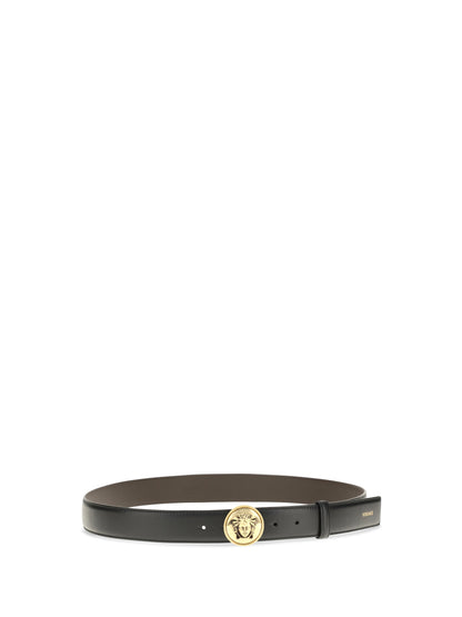 Versace Medusa Buckle leather Belt - Black/Gold