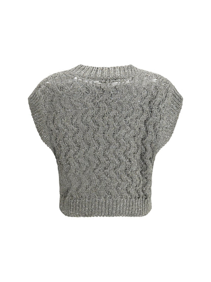 BRUNELLO CUCINELLI Silk blend sequined Vest