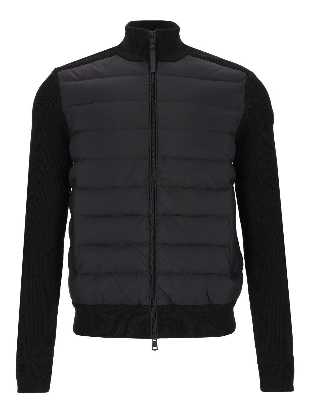 Moncler Quilted Jacket With Zip - Black
