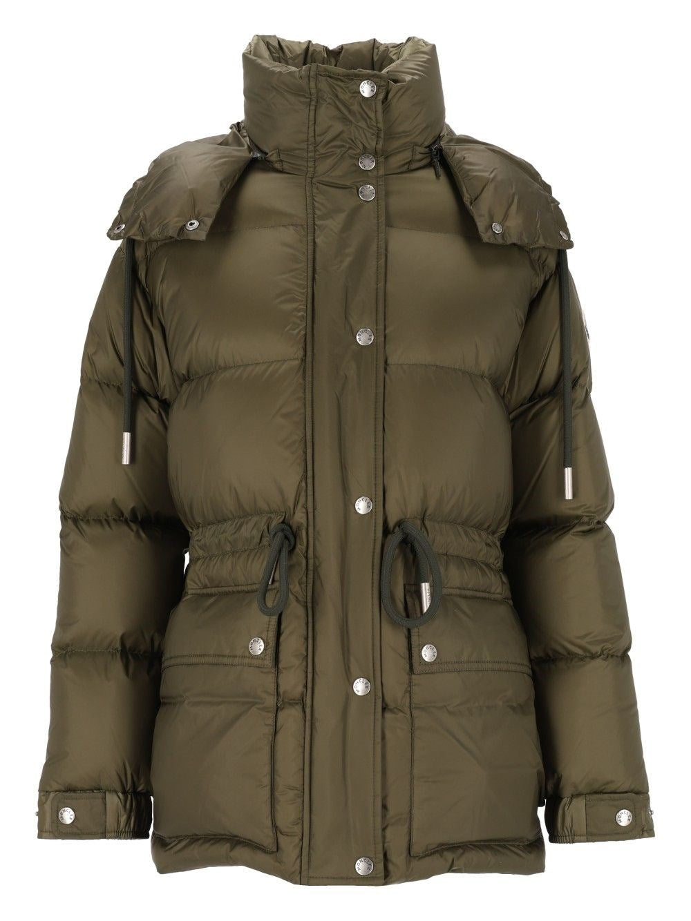 Moncler Sesie Midi Down Jacket With Hood - Green