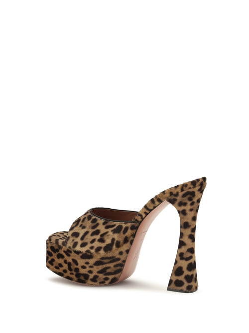 Amina Muaddi Leopard-print Dalida Sandals - Leopard Pony
