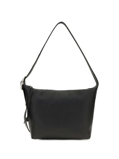 Loewe Medium Loop Hobo Bag in grained calfskin - Black