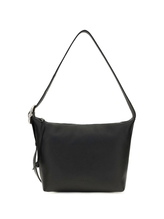 Loewe Medium Loop Hobo Bag in grained calfskin - Black