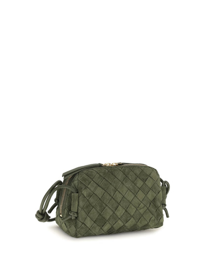 Bottega Veneta Mini Loop Shoulder Bag - Green Tweed-Gold