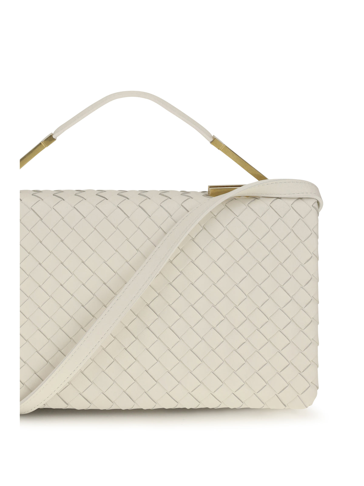 Bottega Veneta The 70 Intrecciato nappa Handbag - Alabaster-Brass V