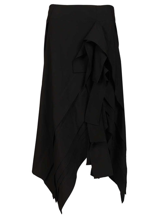 Bottega Veneta Lightweight Wool Midi Skirt - Black