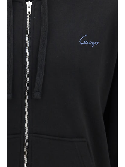 KENZO Kenzio Signature Embroidered Cotton Zip Hoodie