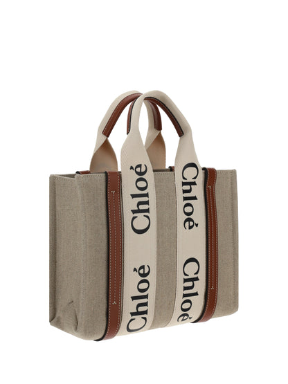 Chloé Woody Handbag - White - Brown 1