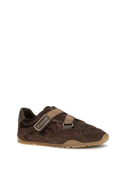 Pinko Yulia suede Sneakers with sequins - Moro