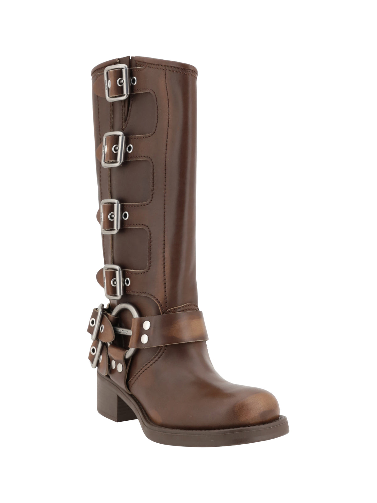 Miu Miu Leather Boots - Bruciato