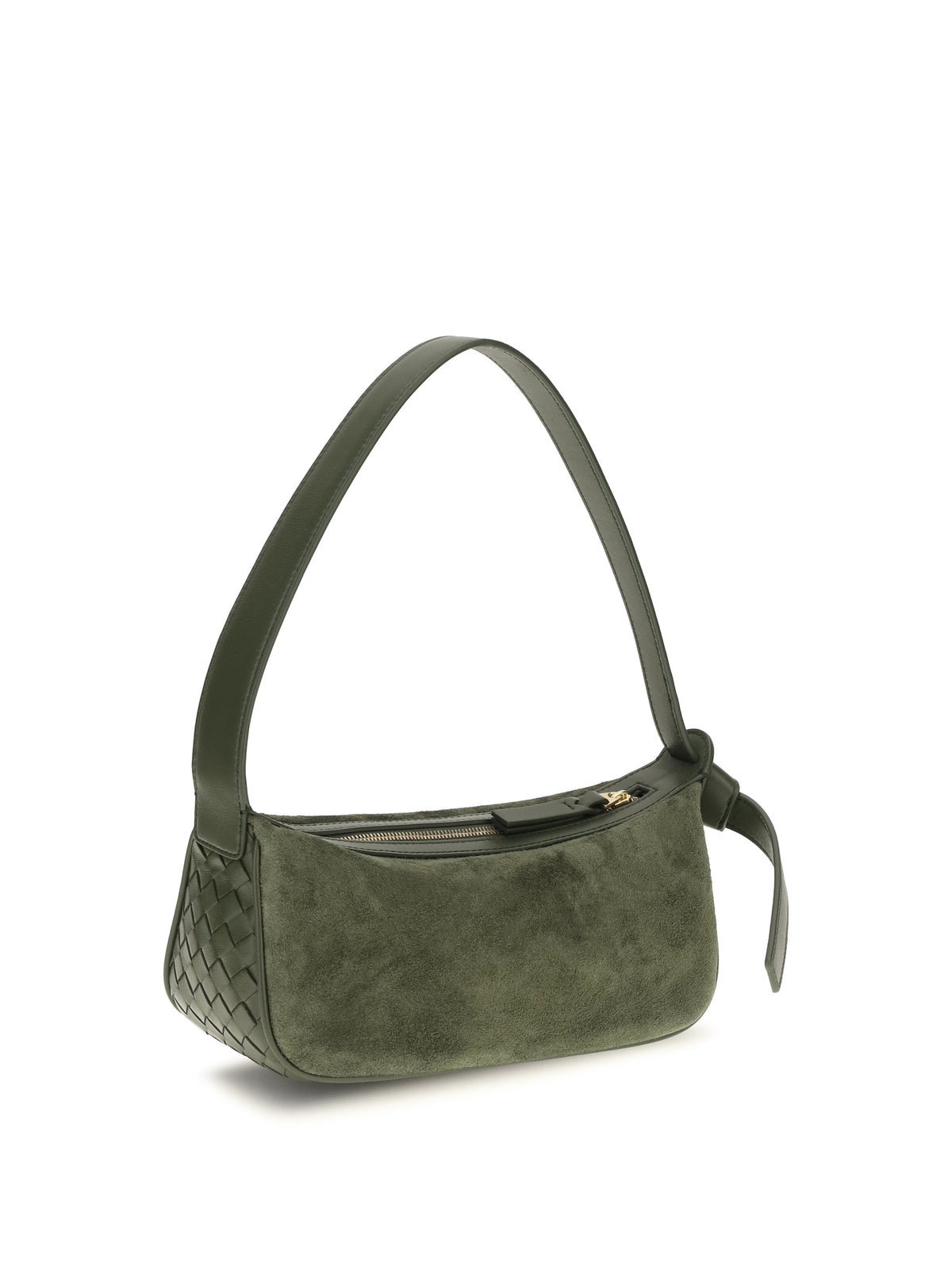 Bottega Veneta Nodo Shoulder Bag - Green Tweed-Gold