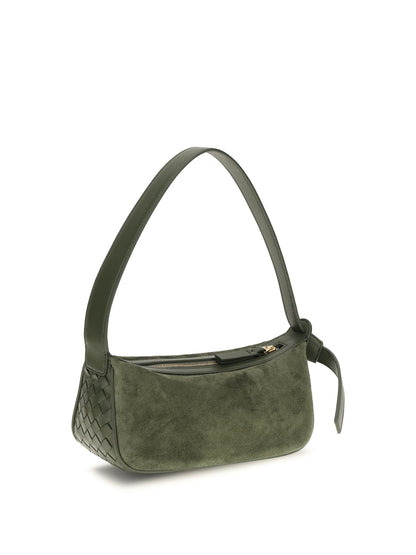 Bottega Veneta Nodo Shoulder Bag - Green Tweed-Gold