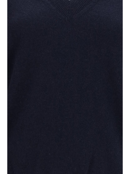 Malo Cashmere V-neck Sweater - Blu.