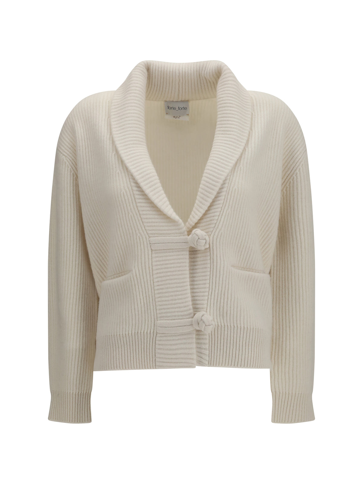 Forte_forte Wool and cashmere english rib Cardigan - Pure