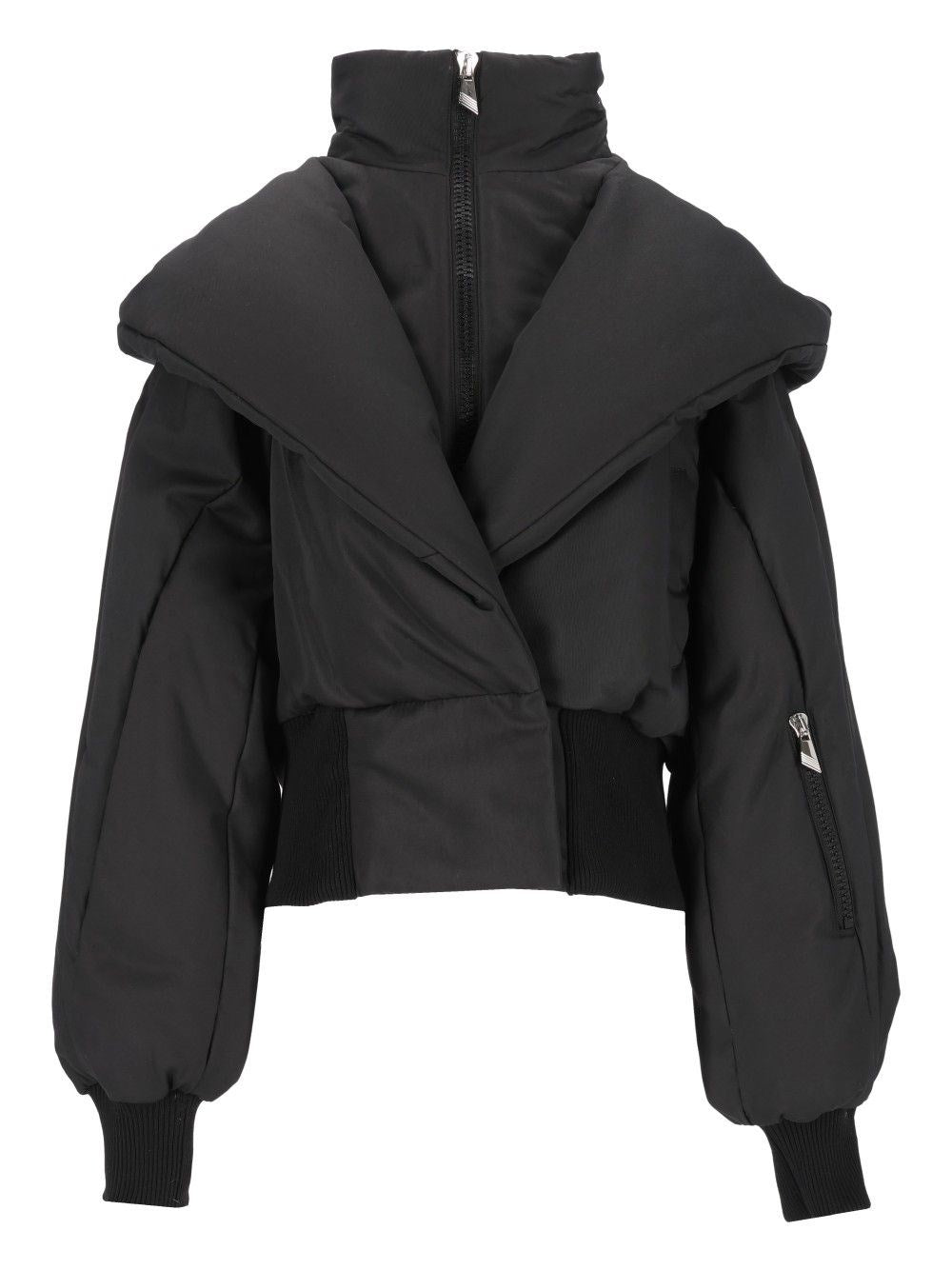 The Attico Hooded Down Jacket - Black