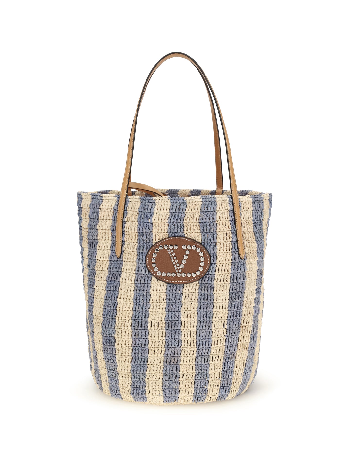 VALENTINO GARAVANI Striped raffia Bucket Bag