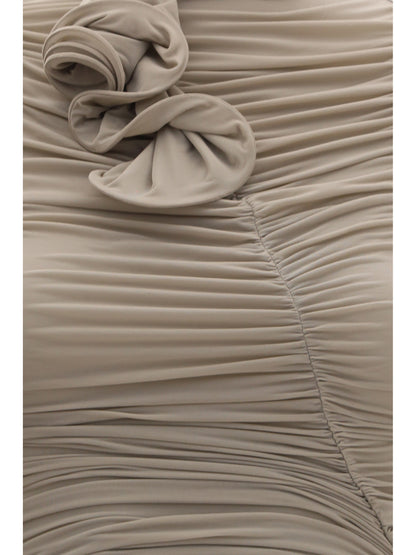Magda Butrym Draped high-neck Dress - Beige