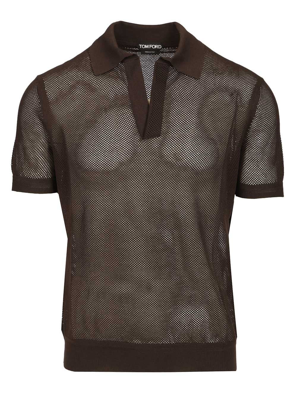 Tom Ford Knit Polo - Brown