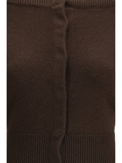 Tom Ford Soft cashmere open-neck shrunken Cardigan - Chocolate Torte